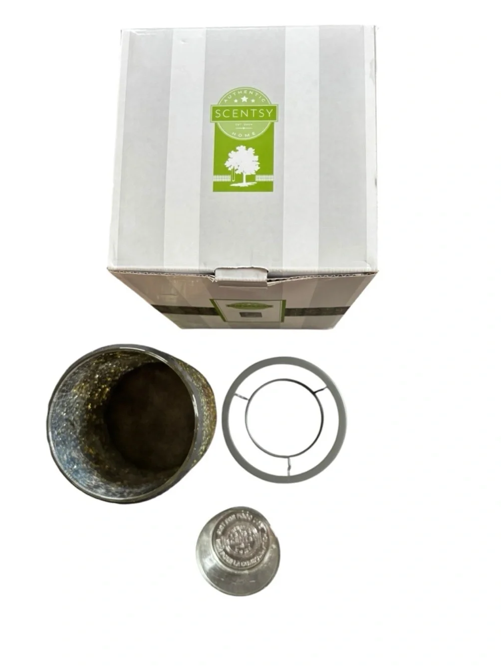 Scentsy Gold Rush Wax Warmer Shade  Warmer Dish 25~ Watt Bulb New In Box